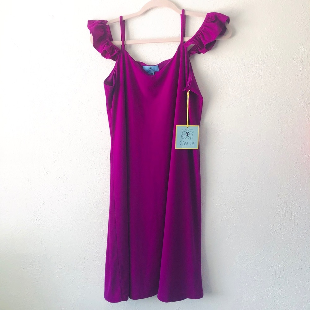 🆕 NWT CeCe bohemian bazaar purple dress D12